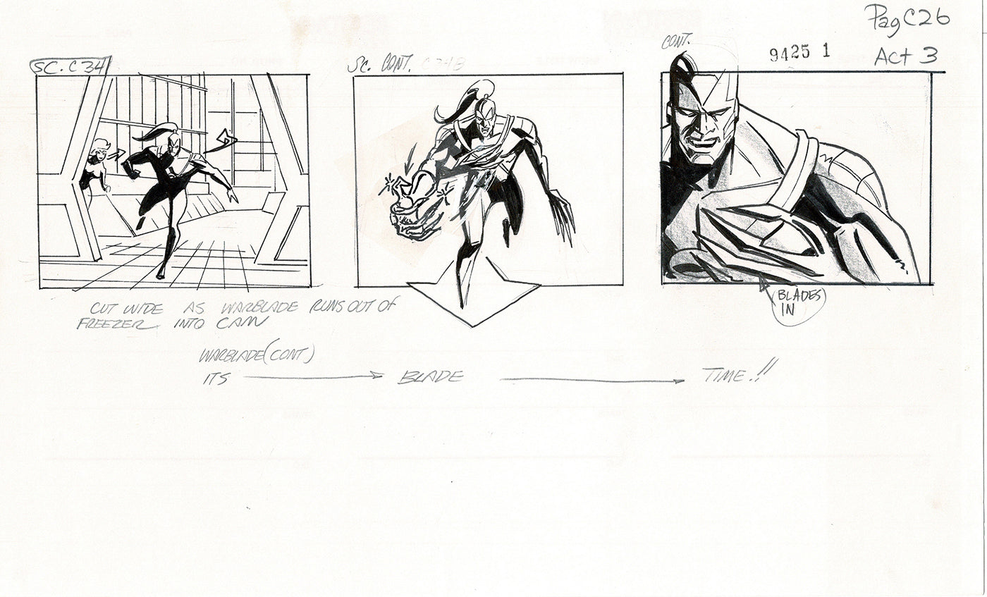 Jim Lee Wildc.a.t.s. Wildcats Lot of 3 Production Animation Storyboard Nelvana 1994-5 F3-24