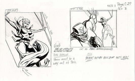 Jim Lee Wildc.a.t.s. Wildcats Lot of 3 Production Animation Storyboard Nelvana 1994-5 F3-27