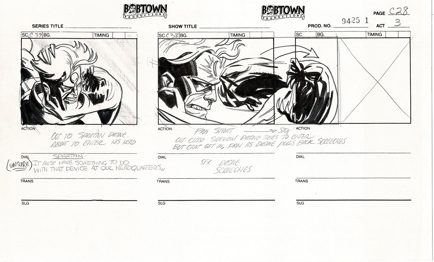 Jim Lee Wildc.a.t.s. Wildcats Lot of 3 Production Animation Storyboard Nelvana 1994-5 F3-27