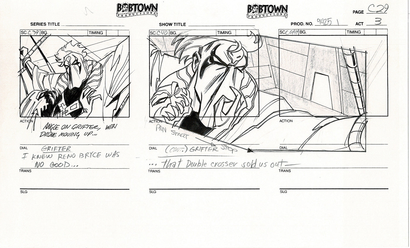 Jim Lee Wildc.a.t.s. Wildcats Lot of 3 Production Animation Storyboard Nelvana 1994-5 F3-27