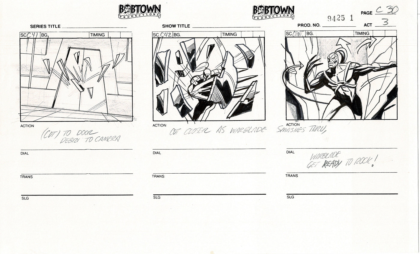 Jim Lee Wildc.a.t.s. Wildcats Lot of 3 Production Animation Storyboard Nelvana 1994-5 F3-30
