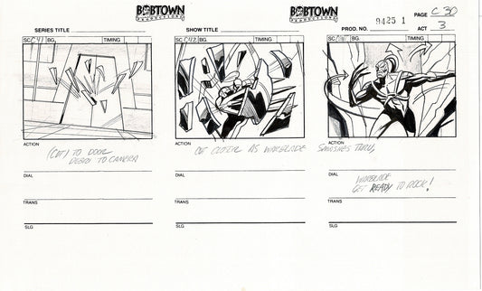 Jim Lee Wildc.a.t.s. Wildcats Lot of 3 Production Animation Storyboard Nelvana 1994-5 F3-30