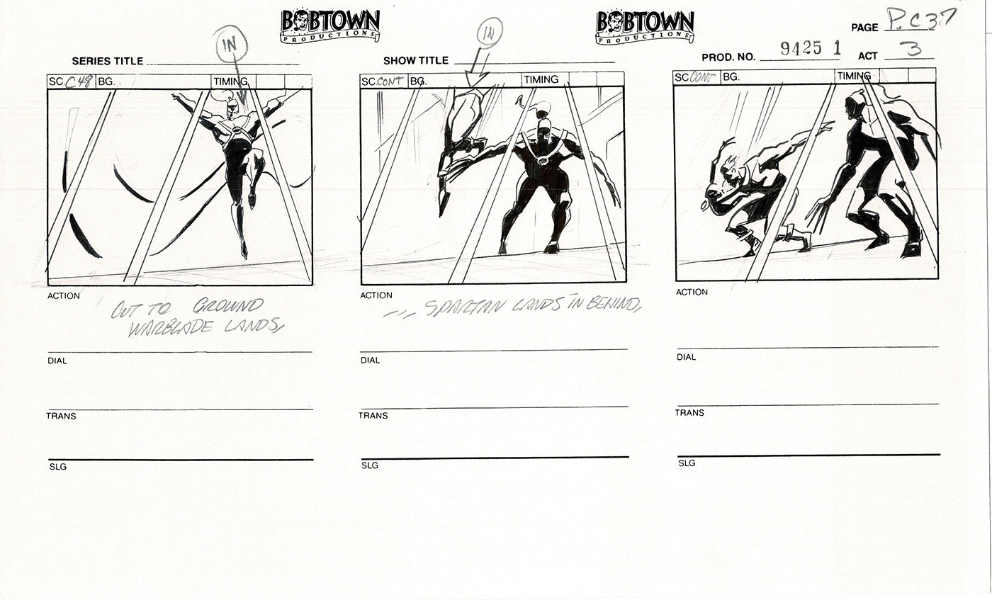 Jim Lee Wildc.a.t.s. Wildcats Lot of 3 Production Animation Storyboard Nelvana 1994-5 F3-36