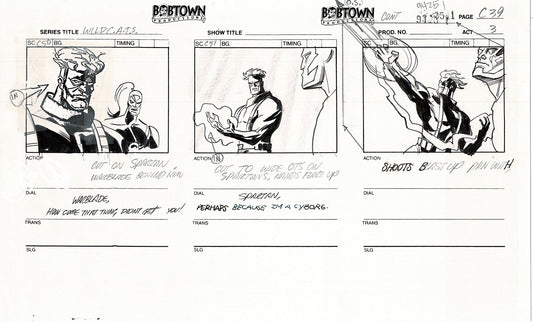 Jim Lee Wildc.a.t.s. Wildcats Lot of 3 Production Animation Storyboard Nelvana 1994-5 F3-39