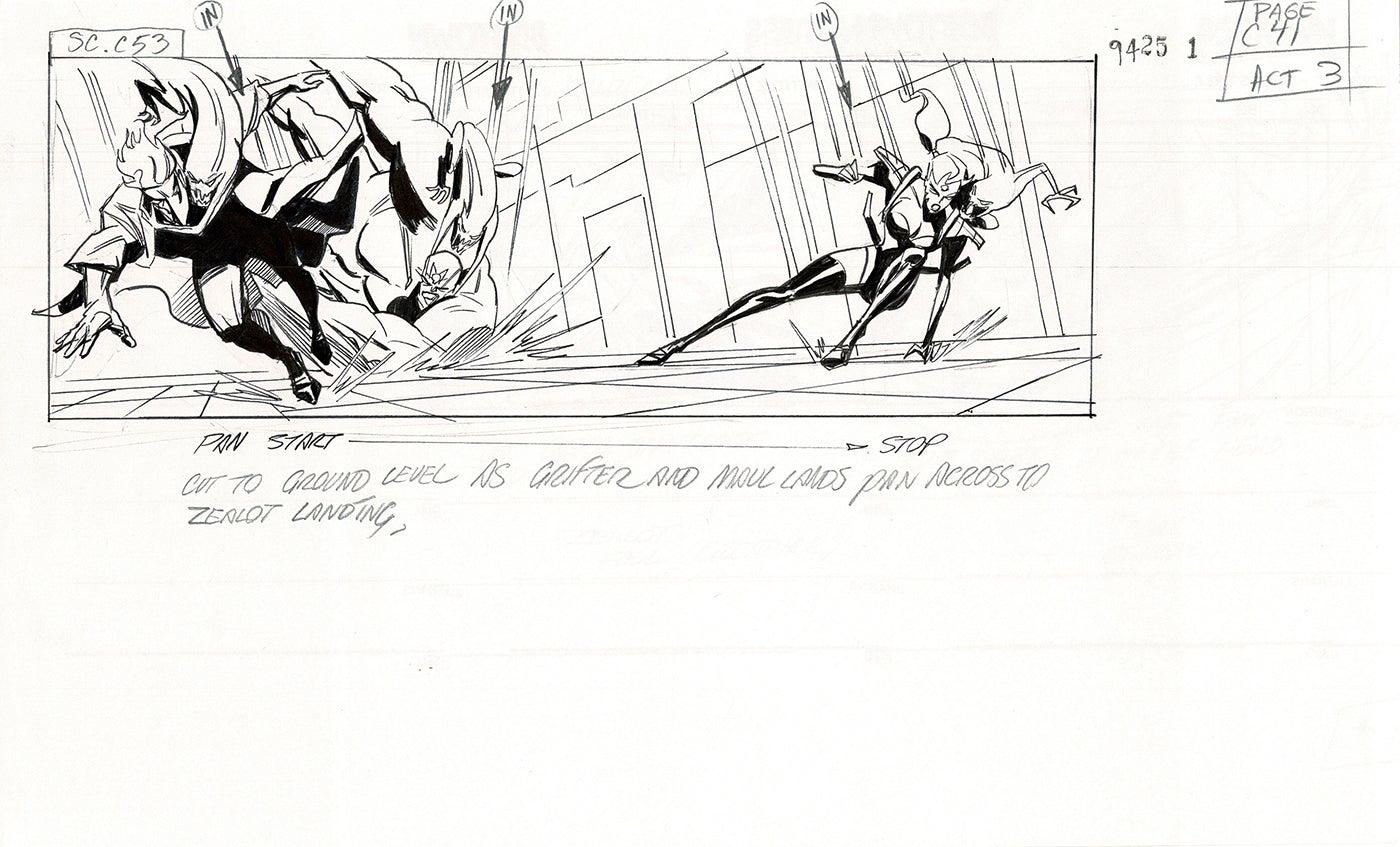 Jim Lee Wildc.a.t.s. Wildcats Lot of 3 Production Animation Storyboard Nelvana 1994-5 F3-39