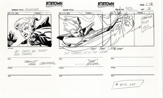 Jim Lee Wildc.a.t.s. Wildcats Lot of 3 Production Animation Storyboard Nelvana 1994-5 F3-42