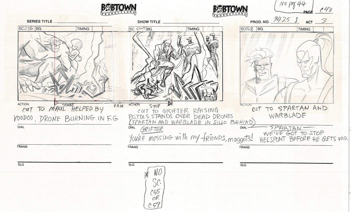 Jim Lee Wildc.a.t.s. Wildcats Lot of 3 Production Animation Storyboard Nelvana 1994-5 F3-42