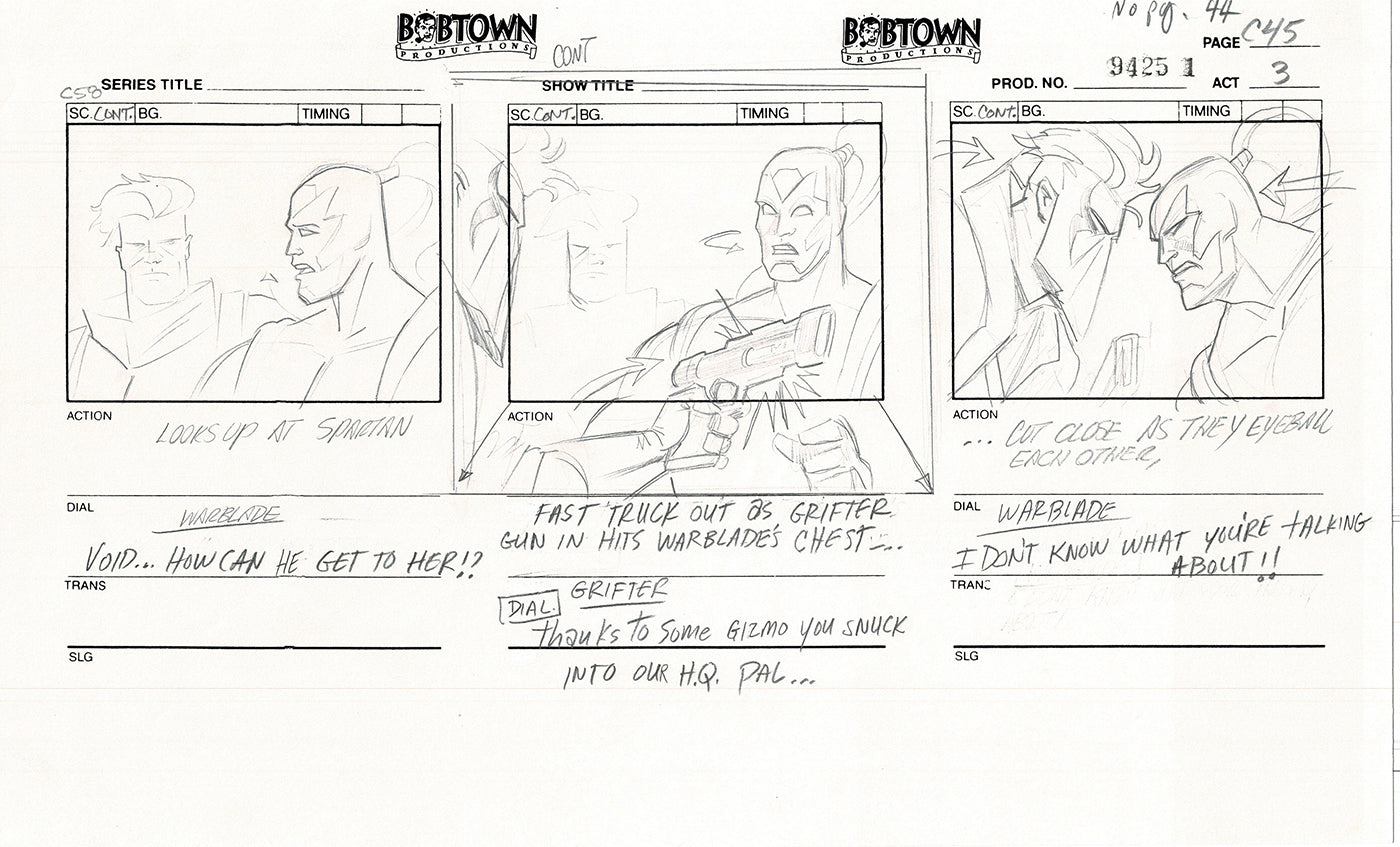 Jim Lee Wildc.a.t.s. Wildcats Lot of 3 Production Animation Storyboard Nelvana 1994-5 F3-42