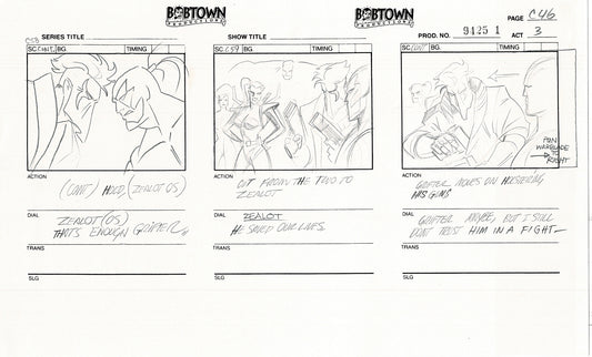 Jim Lee Wildc.a.t.s. Wildcats Lot of 3 Production Animation Storyboard Nelvana 1994-5 F3-45