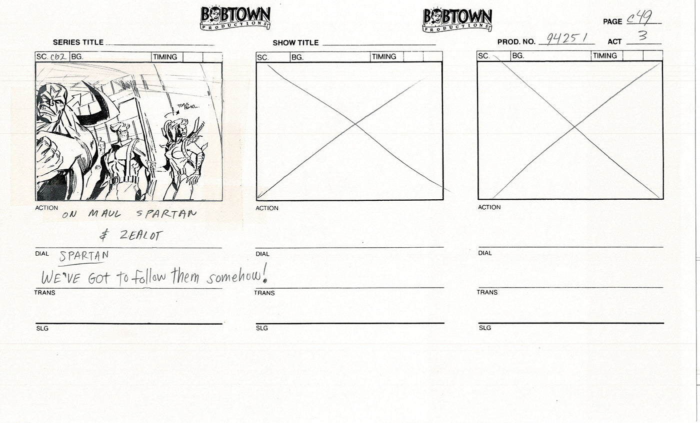 Jim Lee Wildc.a.t.s. Wildcats Lot of 3 Production Animation Storyboard Nelvana 1994-5 F3-48