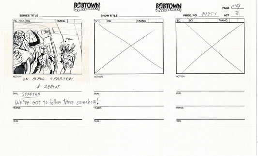 Jim Lee Wildc.a.t.s. Wildcats Lot of 3 Production Animation Storyboard Nelvana 1994-5 F3-48