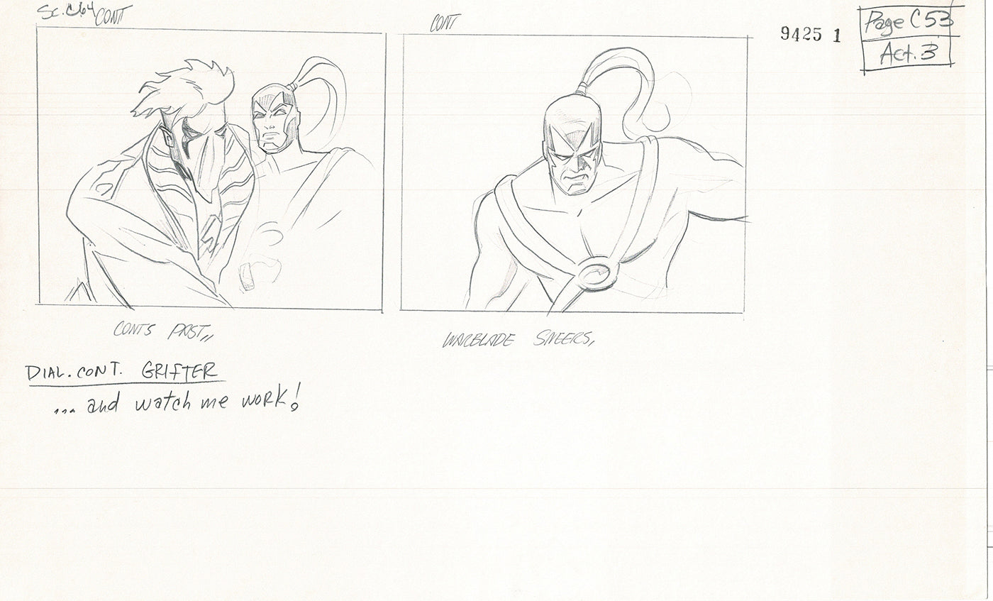 Jim Lee Wildc.a.t.s. Wildcats Lot of 3 Production Animation Storyboard Nelvana 1994-5 F3-51