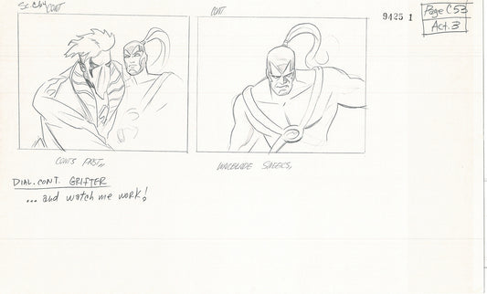 Jim Lee Wildc.a.t.s. Wildcats Lot of 3 Production Animation Storyboard Nelvana 1994-5 F3-51