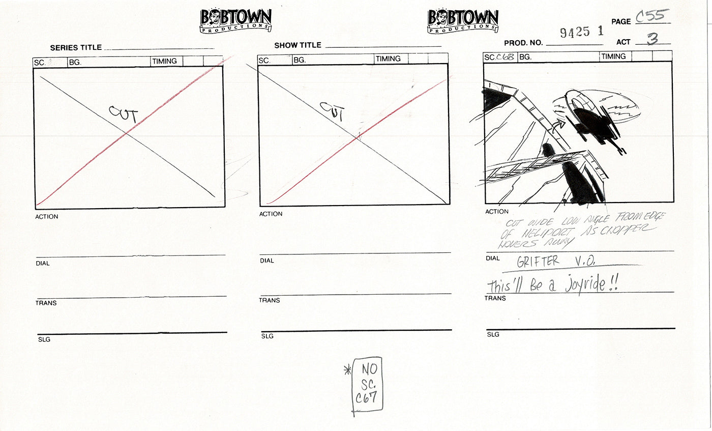 Jim Lee Wildc.a.t.s. Wildcats Lot of 3 Production Animation Storyboard Nelvana 1994-5 F3-54