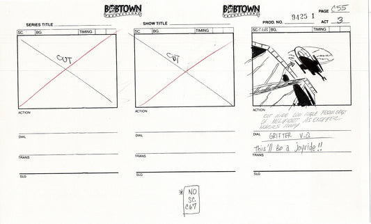 Jim Lee Wildc.a.t.s. Wildcats Lot of 3 Production Animation Storyboard Nelvana 1994-5 F3-54