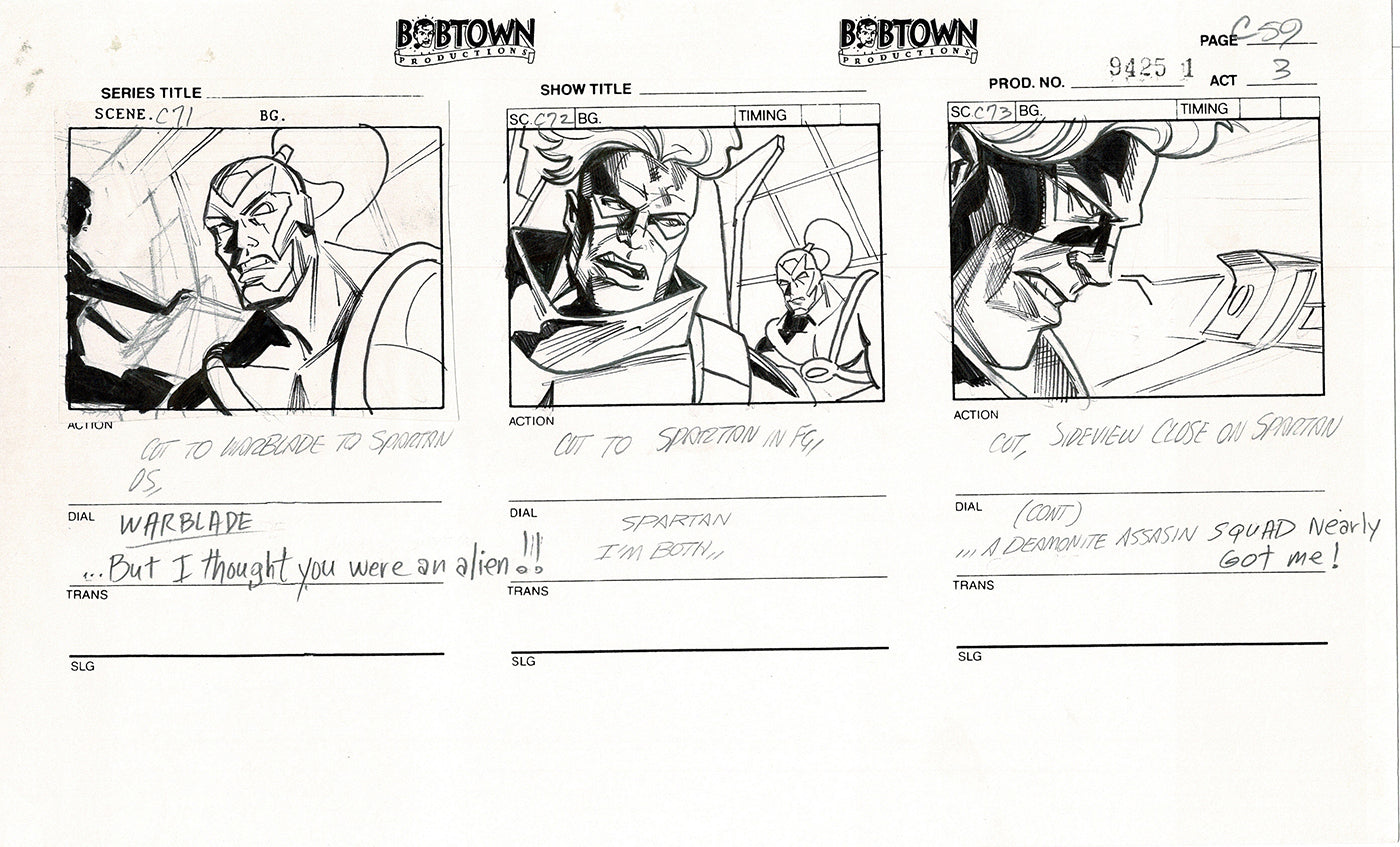 Jim Lee Wildc.a.t.s. Wildcats Lot of 3 Production Animation Storyboard Nelvana 1994-5 F3-57