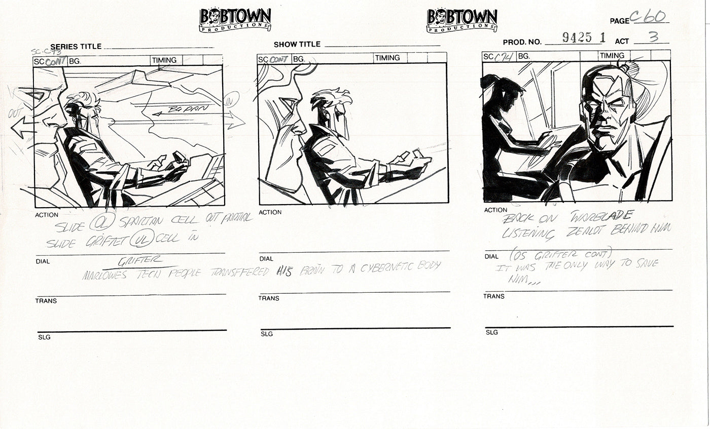 Jim Lee Wildc.a.t.s. Wildcats Lot of 3 Production Animation Storyboard Nelvana 1994-5 F3-57