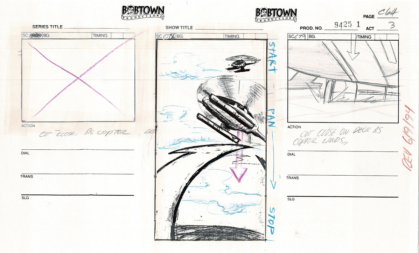 Jim Lee Wildc.a.t.s. Wildcats Lot of 3 Production Animation Storyboard Nelvana 1994-5 F3-60