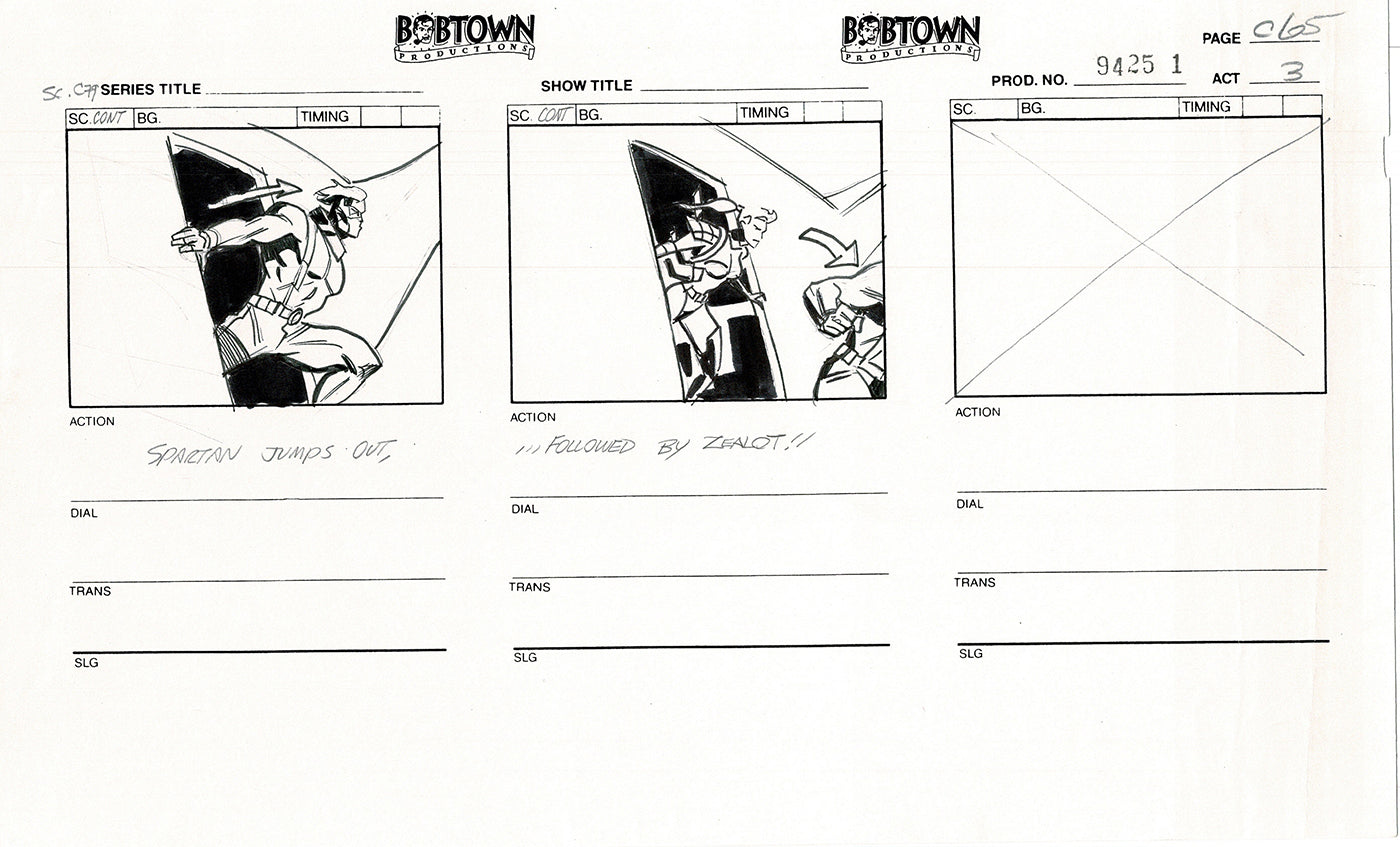 Jim Lee Wildc.a.t.s. Wildcats Lot of 3 Production Animation Storyboard Nelvana 1994-5 F3-63
