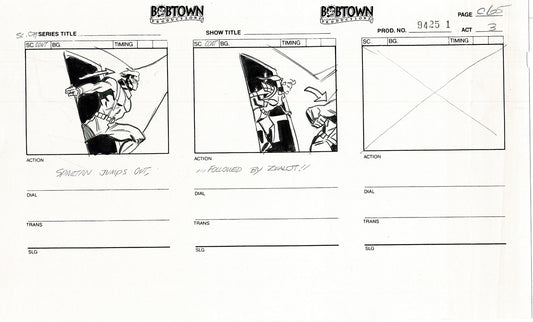 Jim Lee Wildc.a.t.s. Wildcats Lot of 3 Production Animation Storyboard Nelvana 1994-5 F3-63