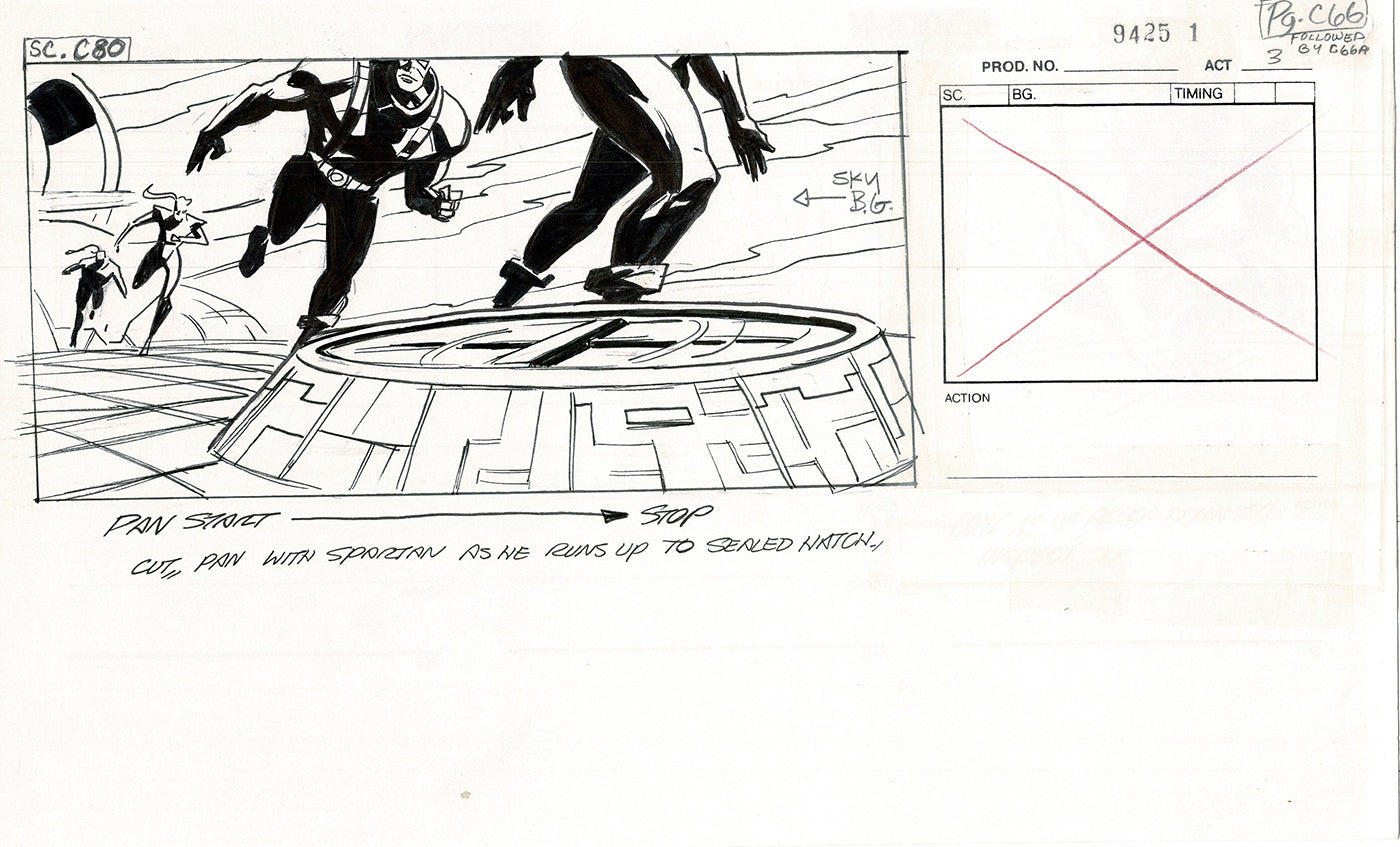 Jim Lee Wildc.a.t.s. Wildcats Lot of 3 Production Animation Storyboard Nelvana 1994-5 F3-63