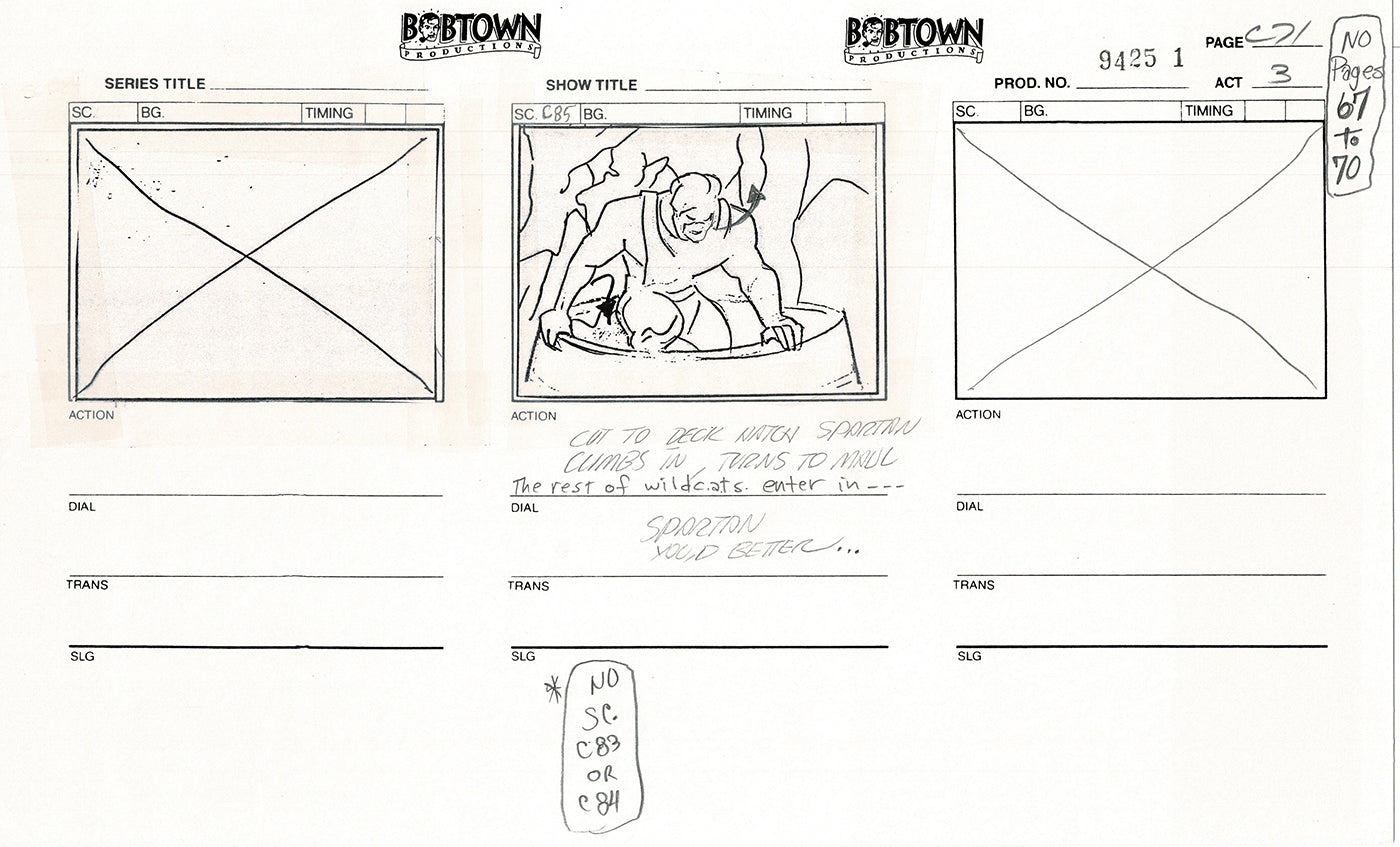 Jim Lee Wildc.a.t.s. Wildcats Lot of 3 Production Animation Storyboard Nelvana 1994-5 F3-66