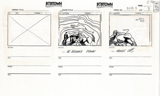 Jim Lee Wildc.a.t.s. Wildcats Lot of 3 Production Animation Storyboard Nelvana 1994-5 F3-69