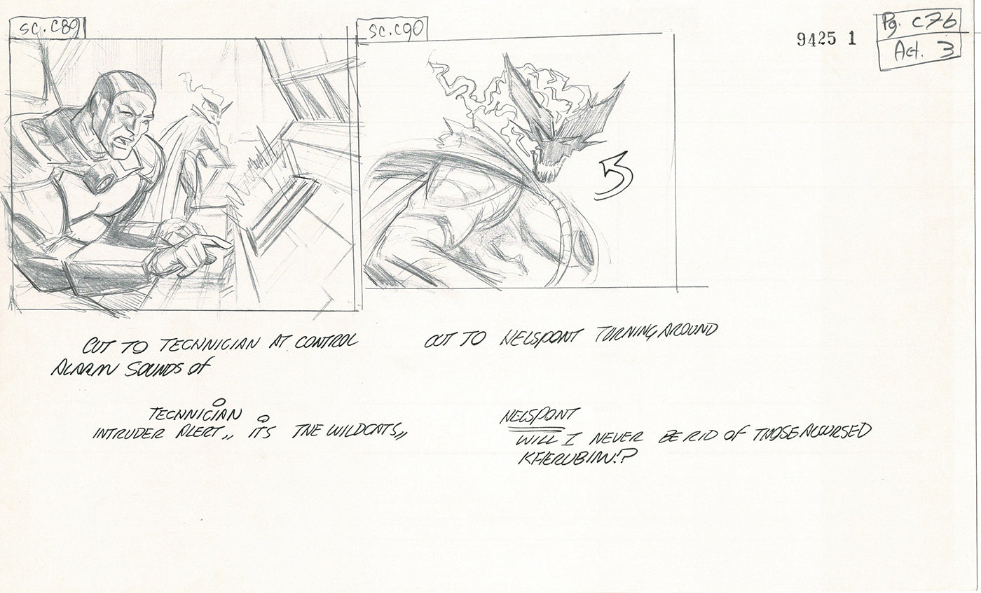 Jim Lee Wildc.a.t.s. Wildcats Lot of 3 Production Animation Storyboard Nelvana 1994-5 F3-69