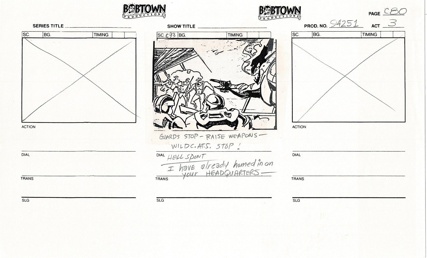 Jim Lee Wildc.a.t.s. Wildcats Lot of 3 Production Animation Storyboard Nelvana 1994-5 F3-75