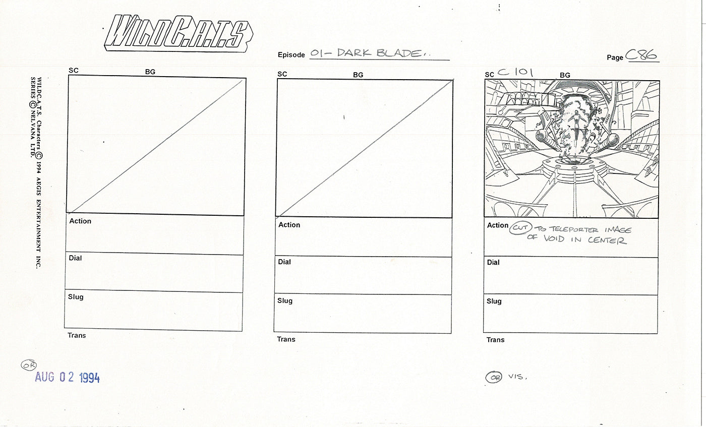 Jim Lee Wildc.a.t.s. Wildcats Lot of 3 Production Animation Storyboard Nelvana 1994-5 F3-81