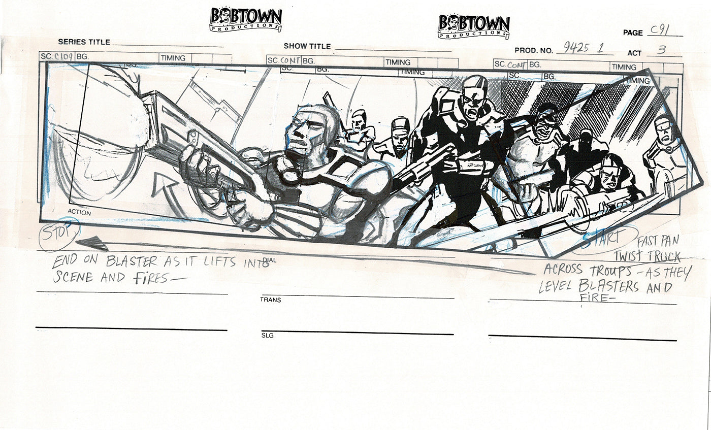 Jim Lee Wildc.a.t.s. Wildcats Lot of 3 Production Animation Storyboard Nelvana 1994-5 F3-87
