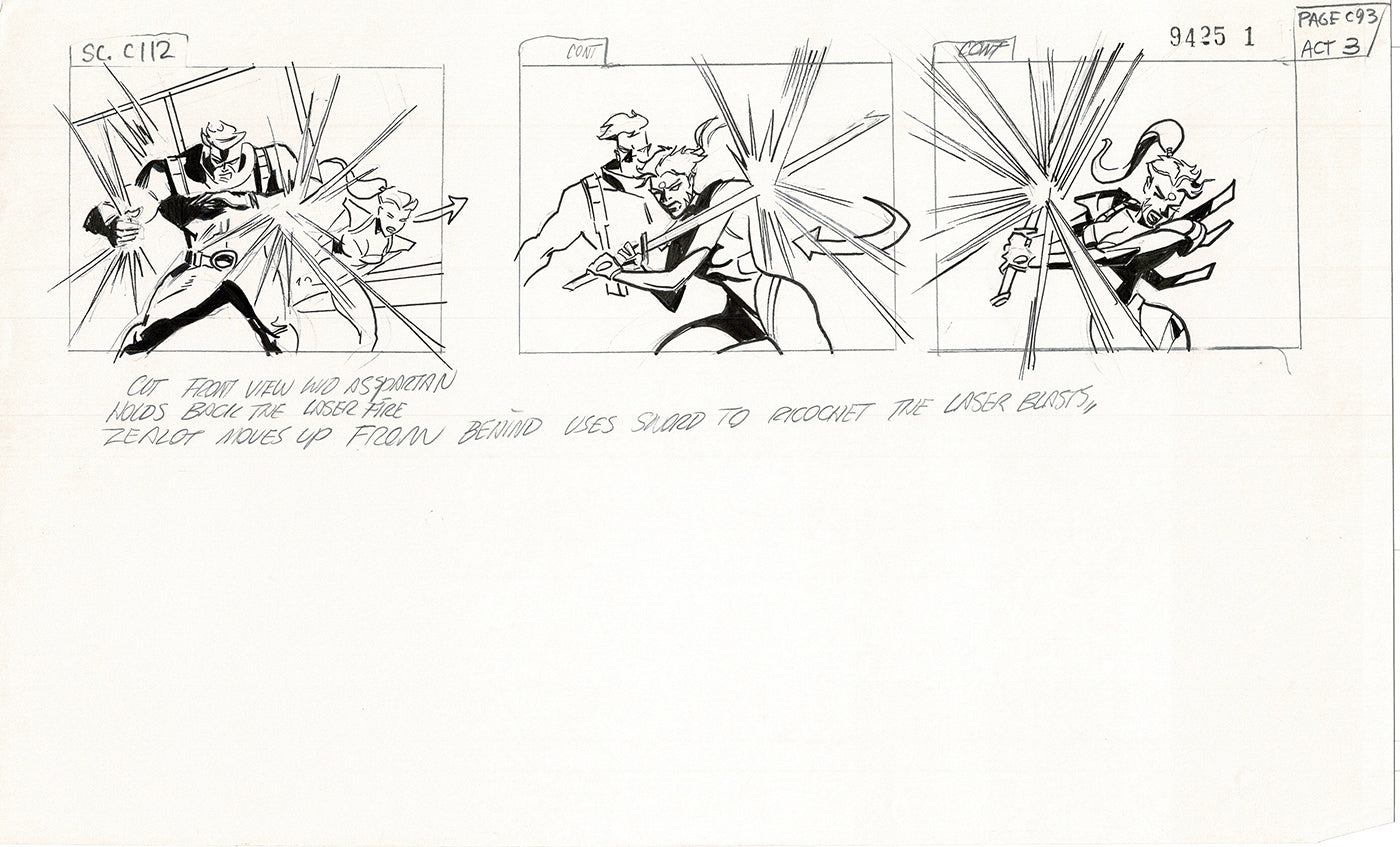 Jim Lee Wildc.a.t.s. Wildcats Lot of 3 Production Animation Storyboard Nelvana 1994-5 F3-90