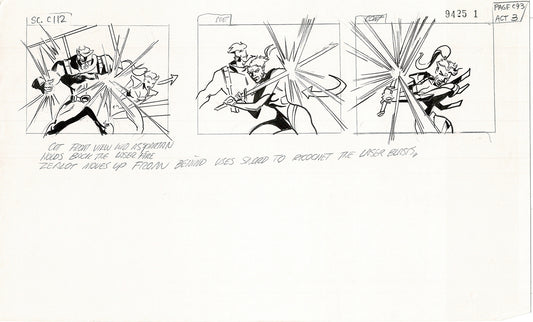 Jim Lee Wildc.a.t.s. Wildcats Lot of 3 Production Animation Storyboard Nelvana 1994-5 F3-90