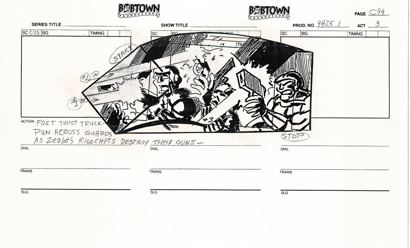 Jim Lee Wildc.a.t.s. Wildcats Lot of 3 Production Animation Storyboard Nelvana 1994-5 F3-90