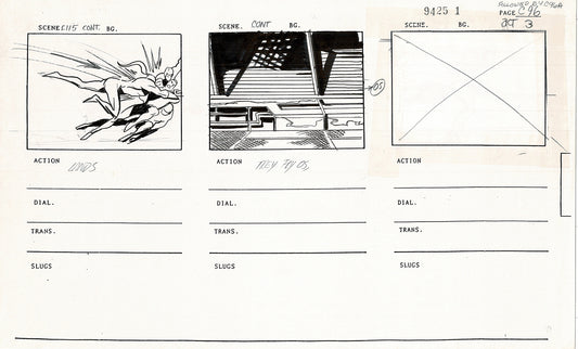 Jim Lee Wildc.a.t.s. Wildcats Lot of 3 Production Animation Storyboard Nelvana 1994-5 F3-93
