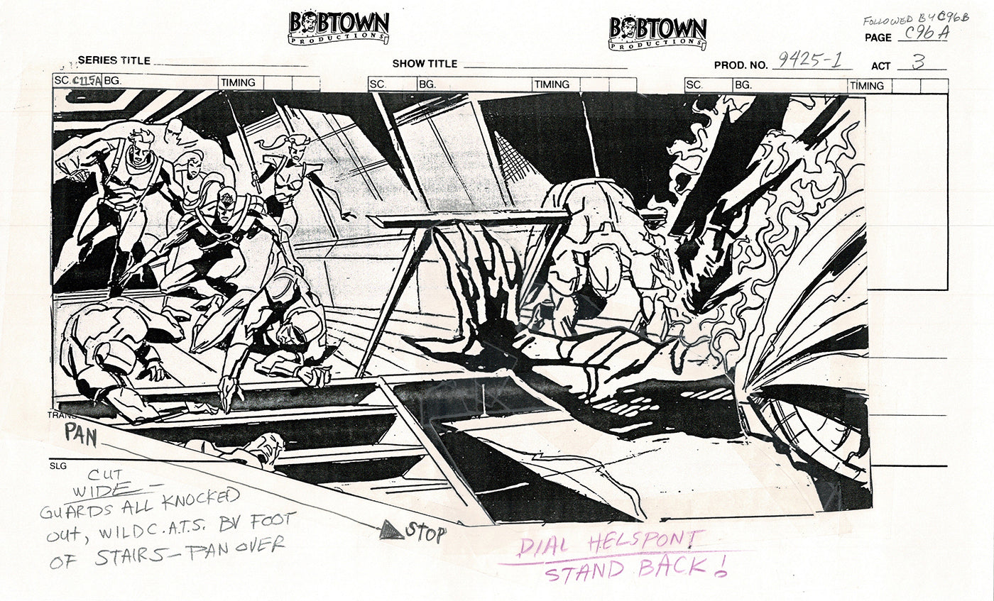 Jim Lee Wildc.a.t.s. Wildcats Lot of 3 Production Animation Storyboard Nelvana 1994-5 F3-93