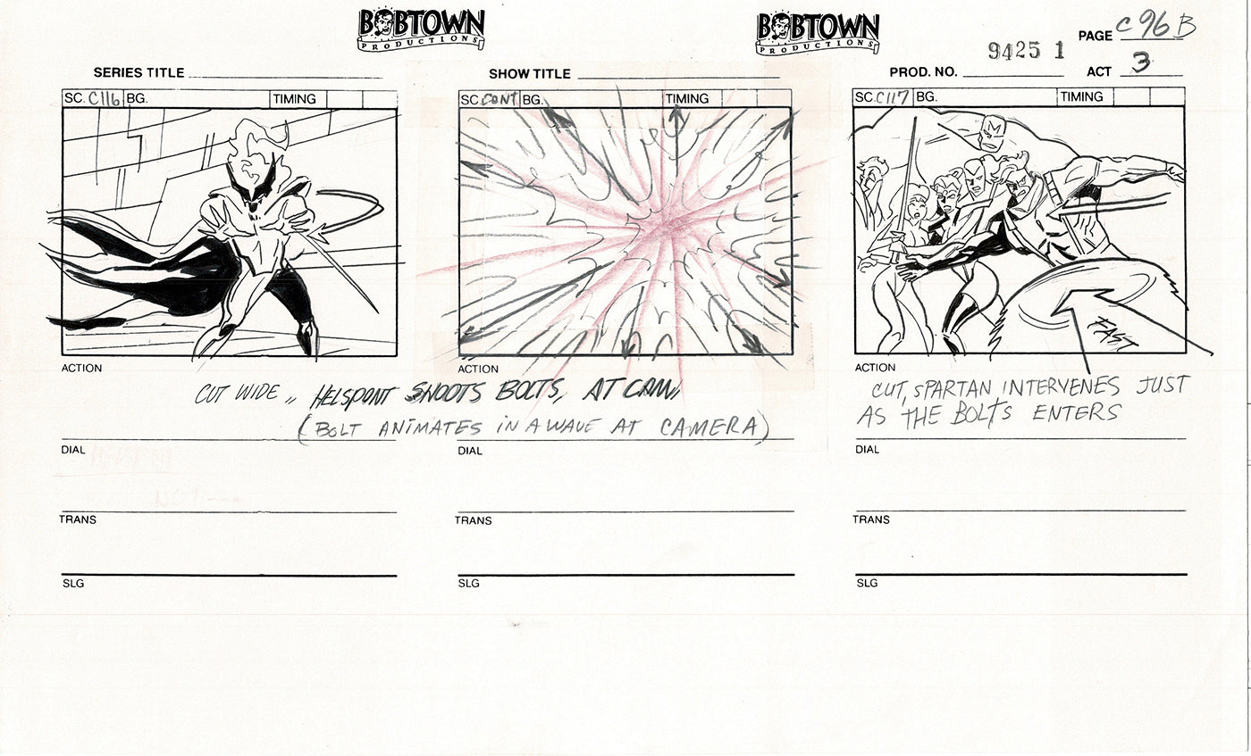 Jim Lee Wildc.a.t.s. Wildcats Lot of 3 Production Animation Storyboard Nelvana 1994-5 F3-93