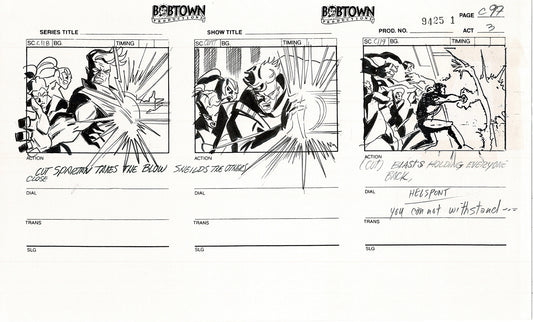 Jim Lee Wildc.a.t.s. Wildcats Lot of 3 Production Animation Storyboard Nelvana 1994-5 F3-96