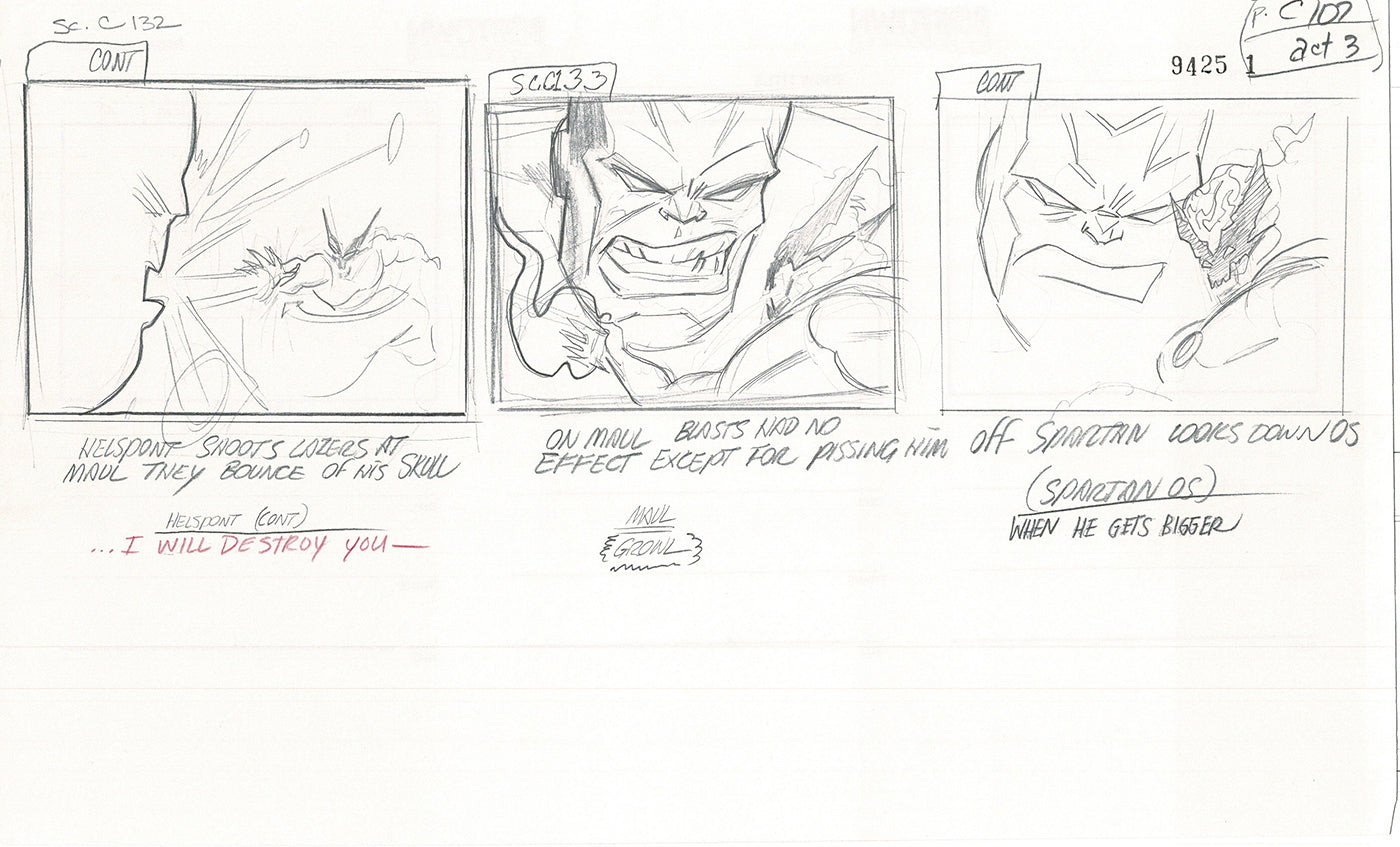 Jim Lee Wildc.a.t.s. Wildcats Lot of 3 Production Animation Storyboard Nelvana 1994-5 F3-99