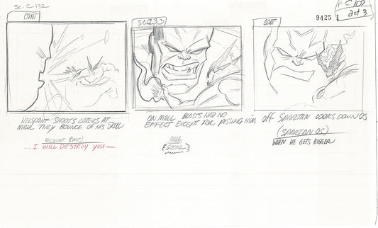 Jim Lee Wildc.a.t.s. Wildcats Lot of 3 Production Animation Storyboard Nelvana 1994-5 F3-99