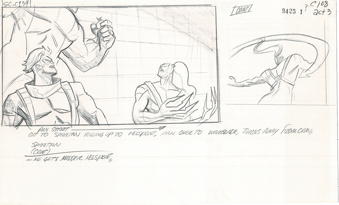 Jim Lee Wildc.a.t.s. Wildcats Lot of 3 Production Animation Storyboard Nelvana 1994-5 F3-99