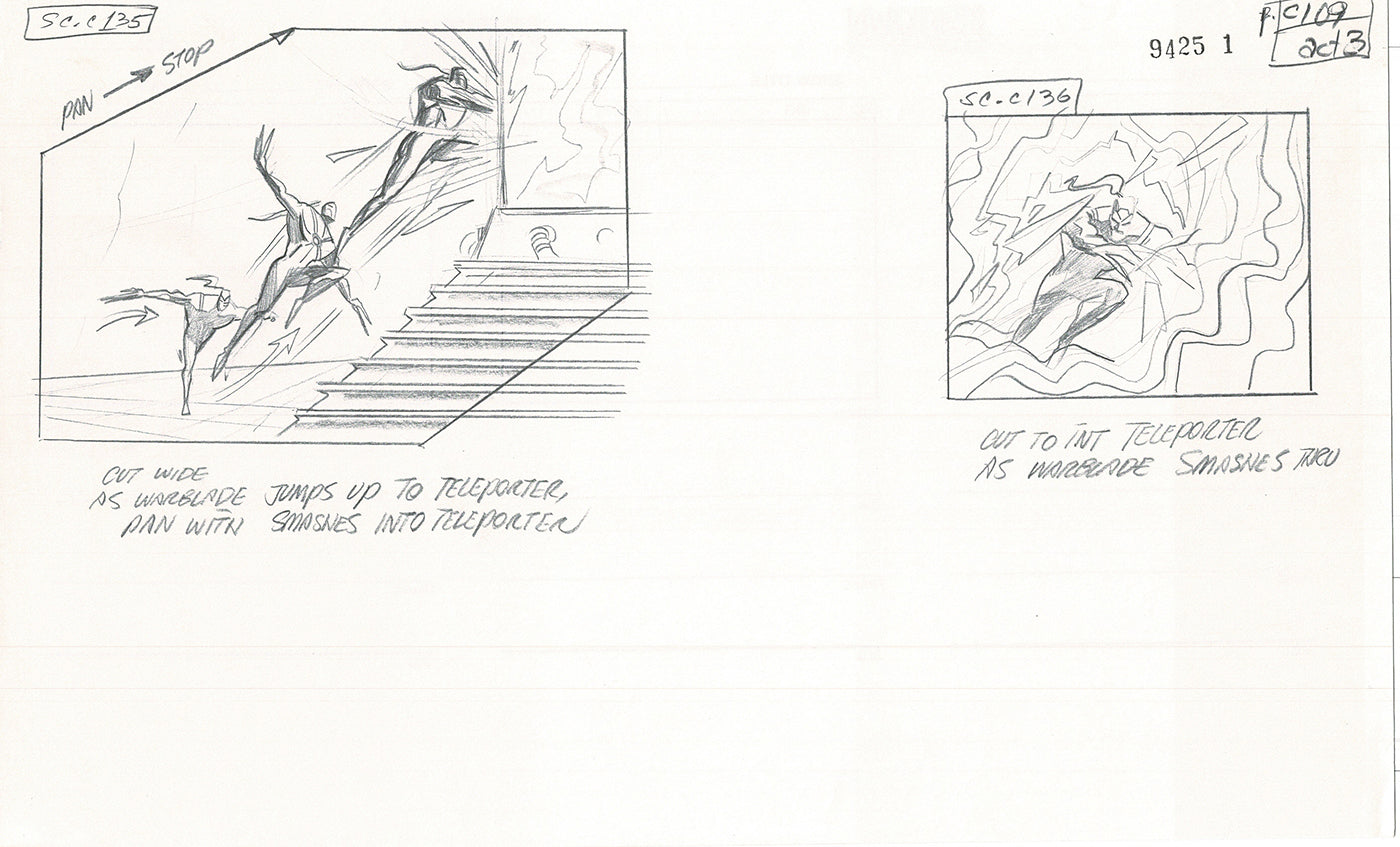 Jim Lee Wildc.a.t.s. Wildcats Lot of 3 Production Animation Storyboard Nelvana 1994-5 F3-99