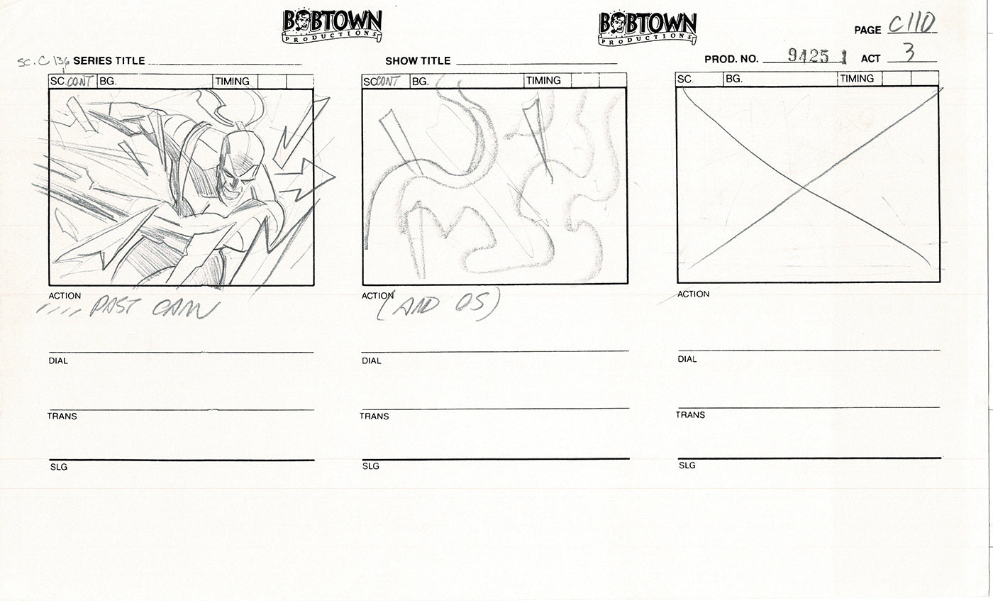 Jim Lee Wildc.a.t.s. Wildcats Lot of 3 Production Animation Storyboard Nelvana 1994-5 F3-102