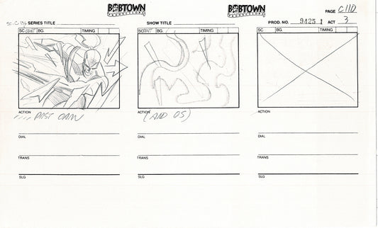 Jim Lee Wildc.a.t.s. Wildcats Lot of 3 Production Animation Storyboard Nelvana 1994-5 F3-102