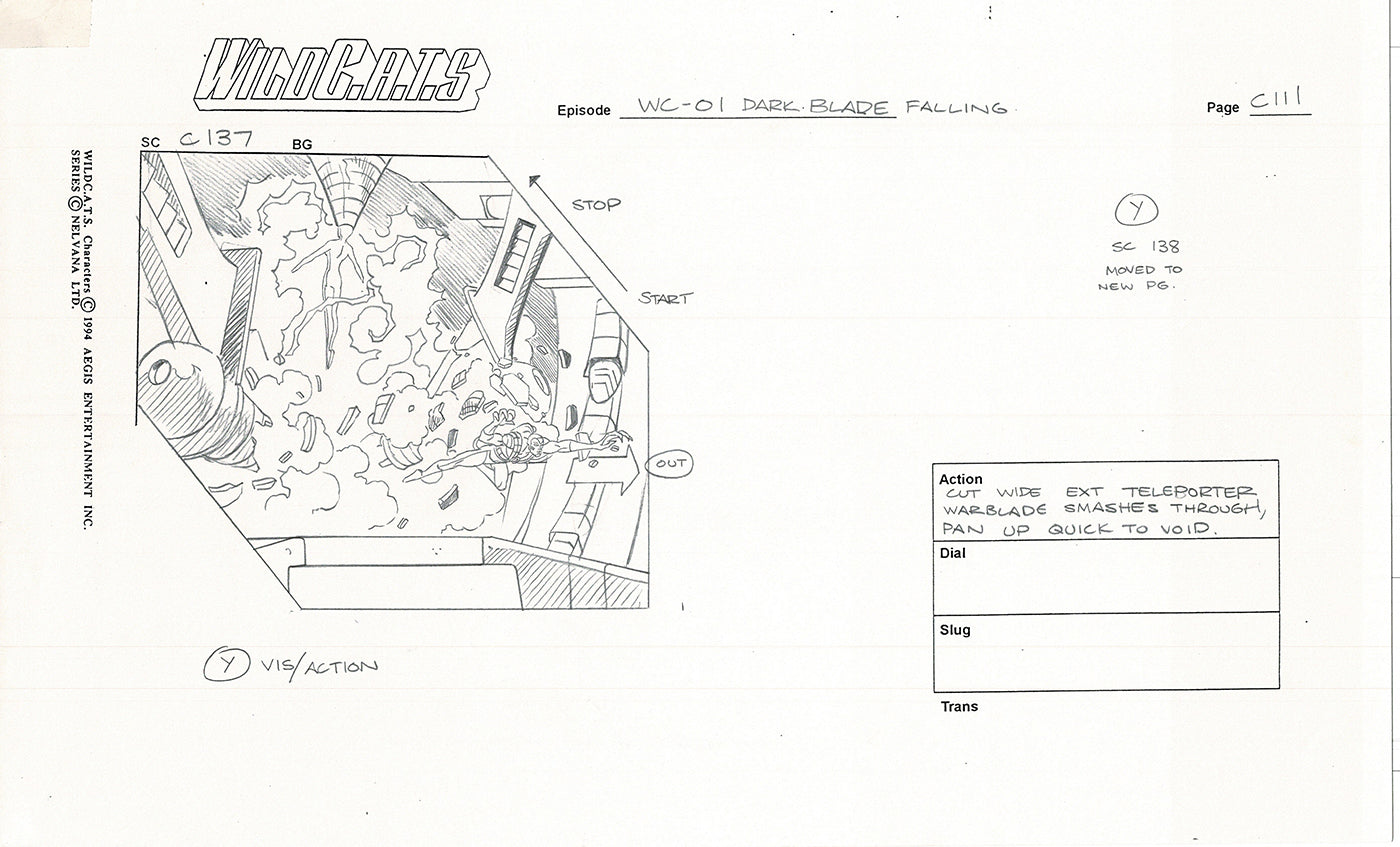 Jim Lee Wildc.a.t.s. Wildcats Lot of 3 Production Animation Storyboard Nelvana 1994-5 F3-102