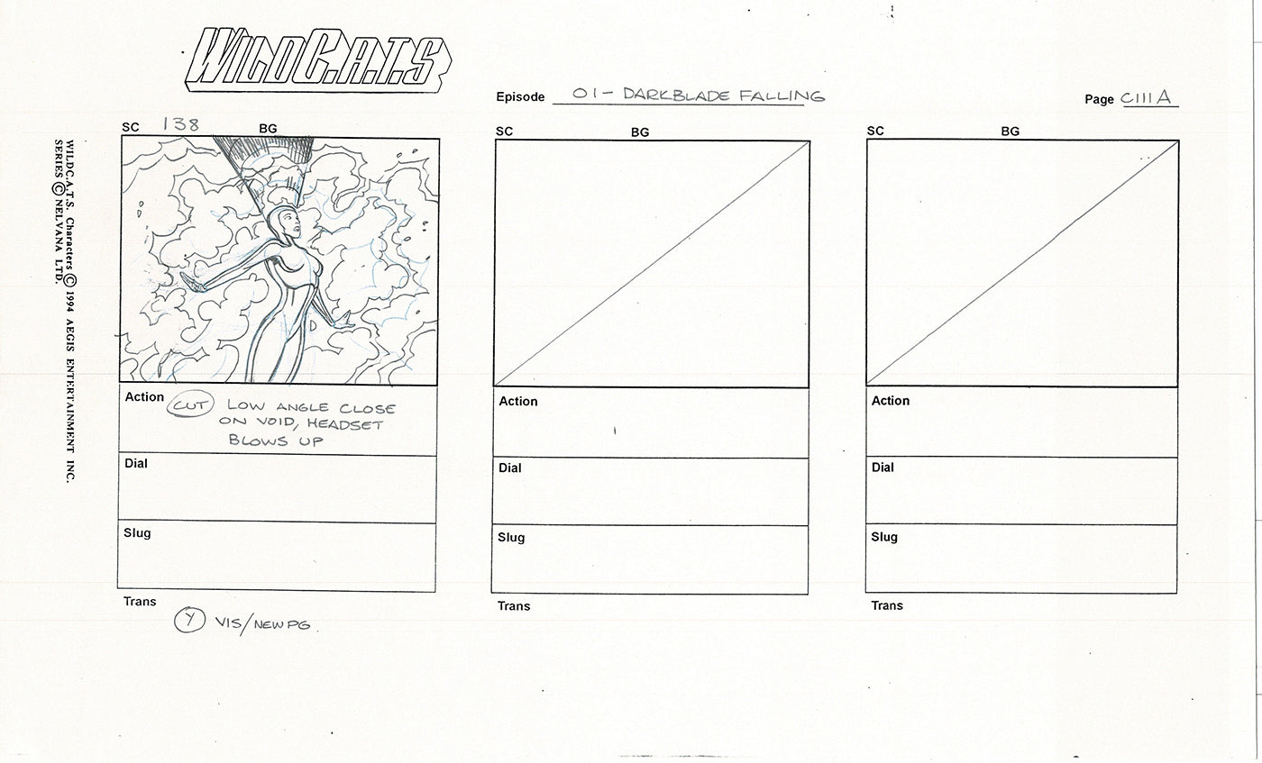 Jim Lee Wildc.a.t.s. Wildcats Lot of 3 Production Animation Storyboard Nelvana 1994-5 F3-102