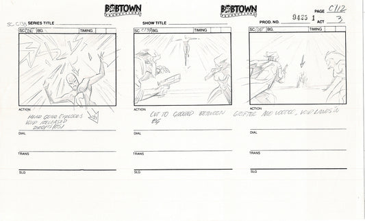 Jim Lee Wildc.a.t.s. Wildcats Lot of 3 Production Animation Storyboard Nelvana 1994-5 F3-105