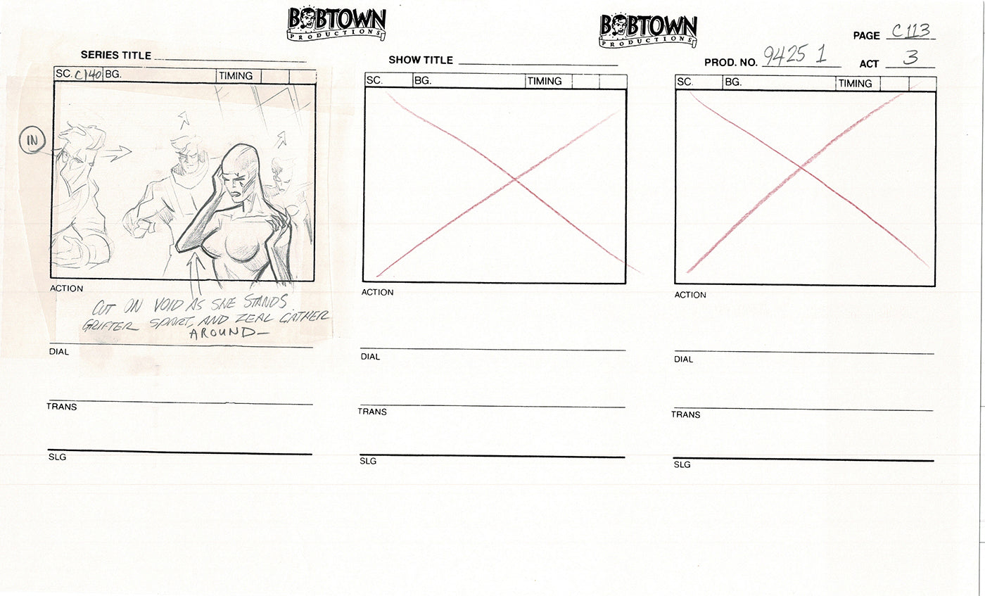 Jim Lee Wildc.a.t.s. Wildcats Lot of 3 Production Animation Storyboard Nelvana 1994-5 F3-105