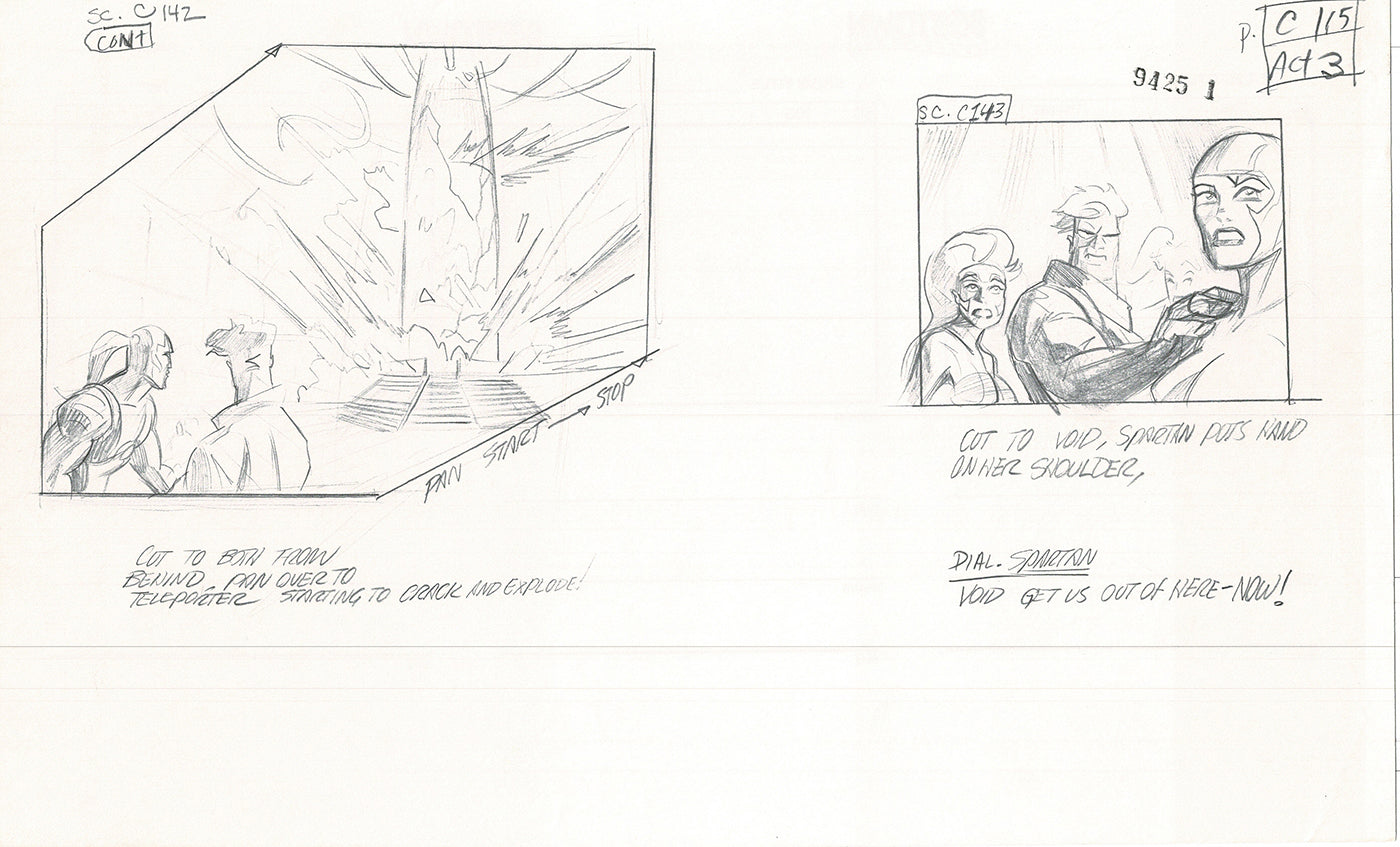 Jim Lee Wildc.a.t.s. Wildcats Lot of 3 Production Animation Storyboard Nelvana 1994-5 F3-108