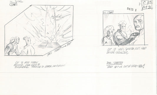 Jim Lee Wildc.a.t.s. Wildcats Lot of 3 Production Animation Storyboard Nelvana 1994-5 F3-108